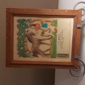 Framed art piece from J F Raca Grocery from KC Kansas